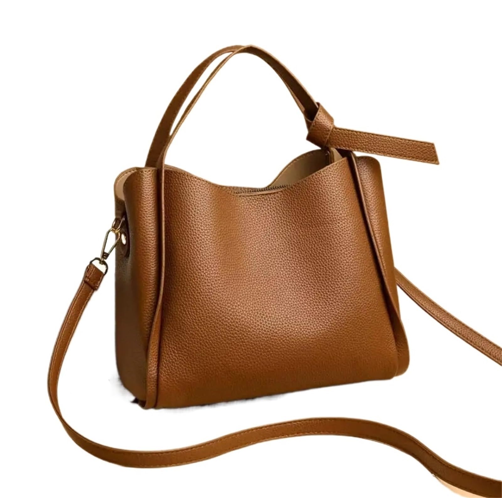 Sac en cuir souple pour femme : l'élégance d'un grand cabas à main marron