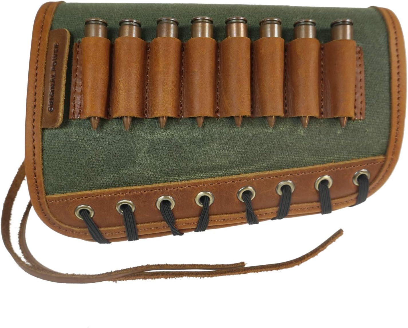 Tas Trost Rifle Buttstock Ammo Holder, Cowhide Leather Canvas Gun Cheek Rest Pad Protector 30-06, 308, 300 Win mag (Green) : Sports & Outdoors