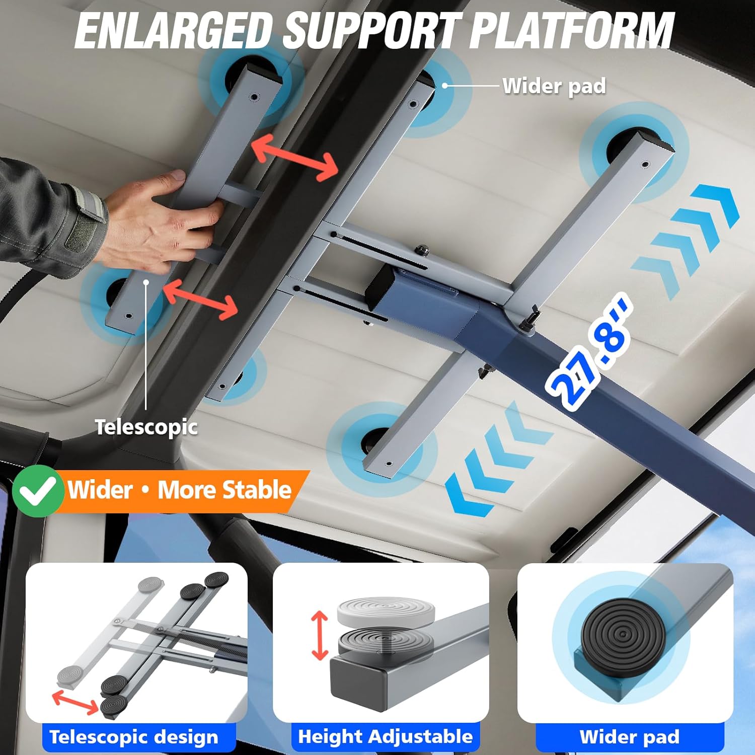 Electric Hard Top Removal Lift for Jeep Wrangler 2007-Present JK TJ JKU JL JLU 2&4 Door, Foldable Jeep Top Remover Lift with Remote Controller,Effortless One-Person Operation in Minutes,Patent Pending