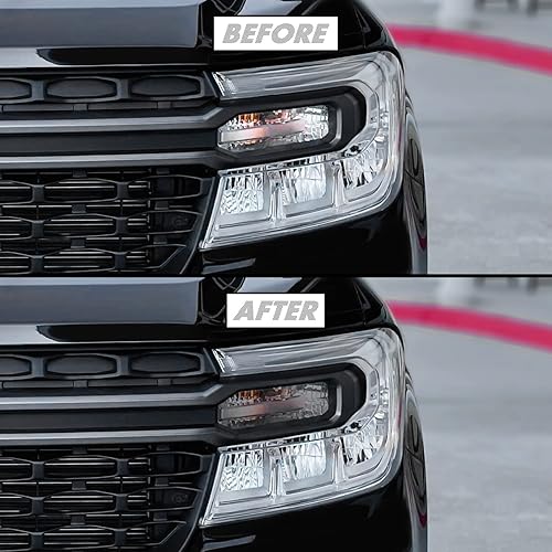 Miniatura 1 de SlickMod Tinte de humo de vinilo precortado para faros Ford Maverick 2022-2023 (2. señal de giro, 35% humo ligero)