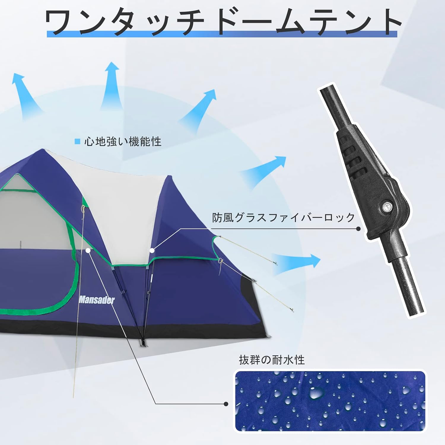 6 Person Family Camping Tent,Waterproof Windproof with Top Rainfly,Easy Set Up,Pop Up Tent for Outdoor Camping Hiking Trave