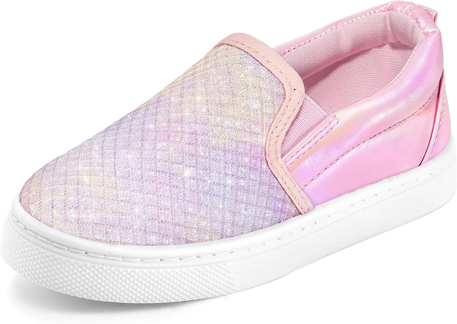 K KomForme Toddler Girls Boys Shoes Little Kids Slip on Canvas Sneakers for Running/Walking