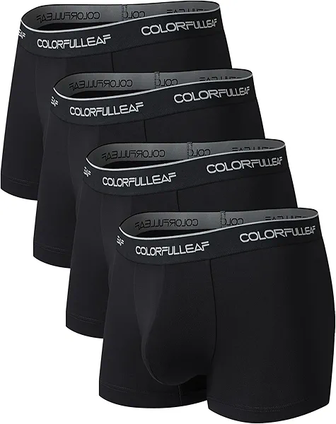 COLORFULLEAF Mens Underwear Moisture Wicking Rayon Made From Bamboo Boxer Briefs Mens Short Leg Quick Dry Travel Underwear