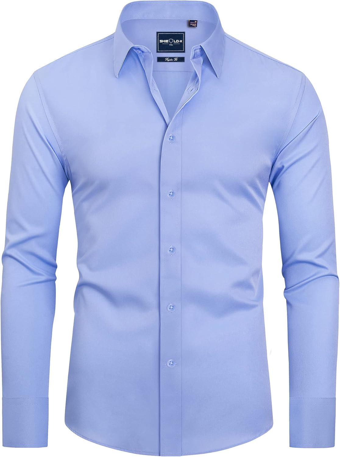 Alimens & Gentle Slim Fit Dress Shirts for Men Long Sleeve Stretch Stain Proof Wrinkle Free Button Down Shirts Formal Shirts