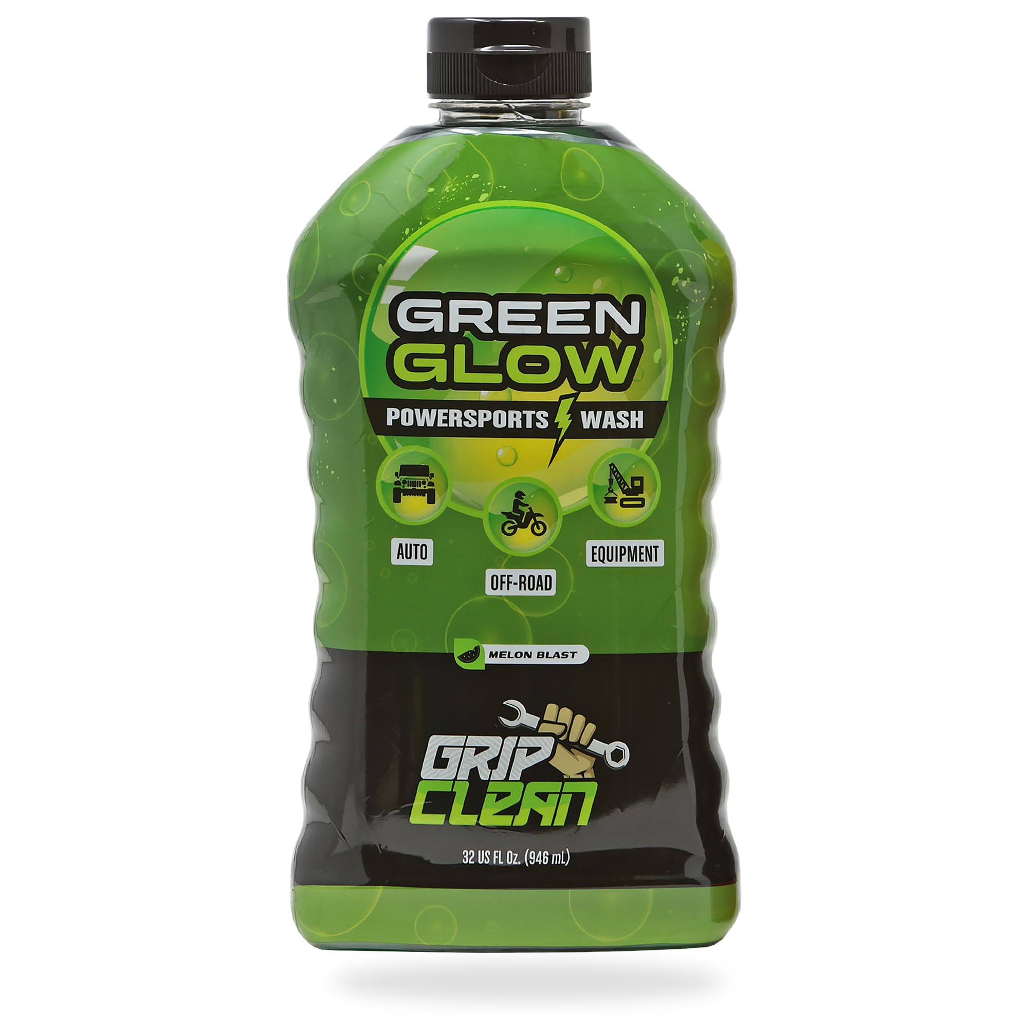 Grip Clean GreenGlow Powersports Wash - Ultimate Off-road Wash & Versatile Truck Wash. Car Wash Soap for Foam Cannon or Car Wash Bucket for Car Cleaning & Auto Detailing. High Strength & Foam Wash