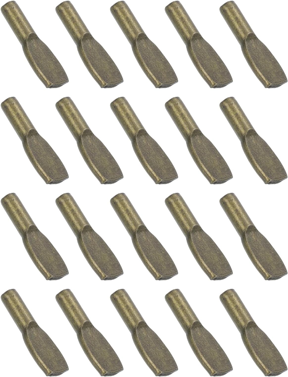 uxcell 25Pcs Shelf Support Pegs, 6mm Spoon Shape Shelf Support Pins, Metal Support Pegs Holder for Kitchen Cabinet Bookcase (Bronze)