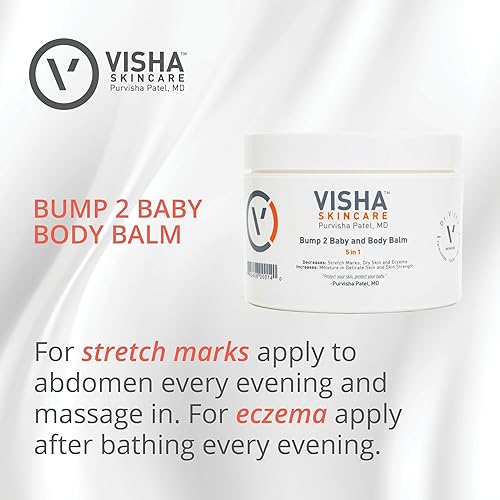 Miniatura 4 de Visha Skincare Bump 2 Baby Body Balm  Alivia la piel seca y el eccema  Previene las estrías  Fortalece la piel  Crema corporal para pieles sensibles