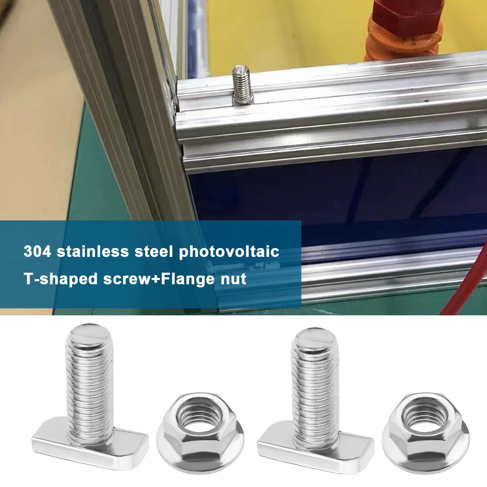 Bulloni A T M10 X 25 Mm In Acciaio Inox | 10 Pezzi | Per Profili Alluminio E Fotovoltaico