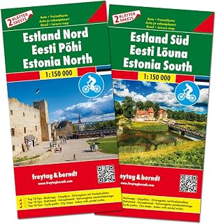 Estland Nord und Süd, Autokarten Set 1:150.000: 2 Blätter in Kunststoff-Hülle