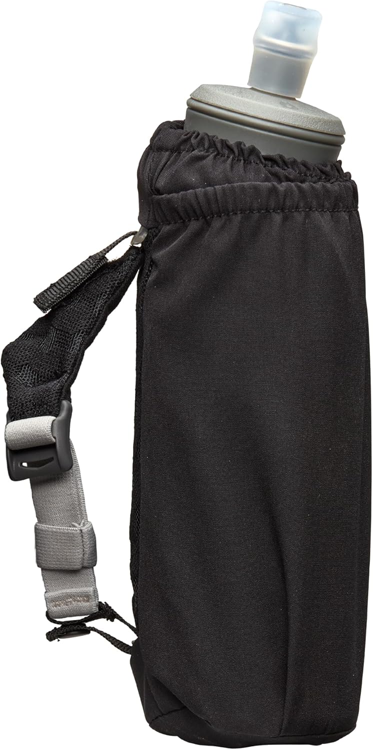 Nathan Handheld Soft Flask 18oz - Exo-Draw Insulated Collapsible Bottle - Grip-Free Strap & Rigid ExoSpine for Comfort/Support - Breathable Mesh Strap - Ideal Running/Hiking, Pinnacle, Black