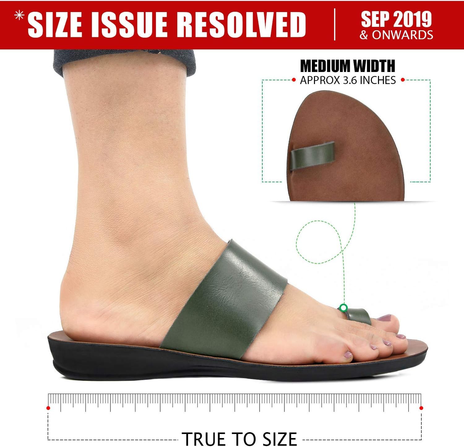 Aerosoft Comfortable Walking Summer Vacation Essentials Flat Sandals for Women (US 07, Veawil Green) - Image 5