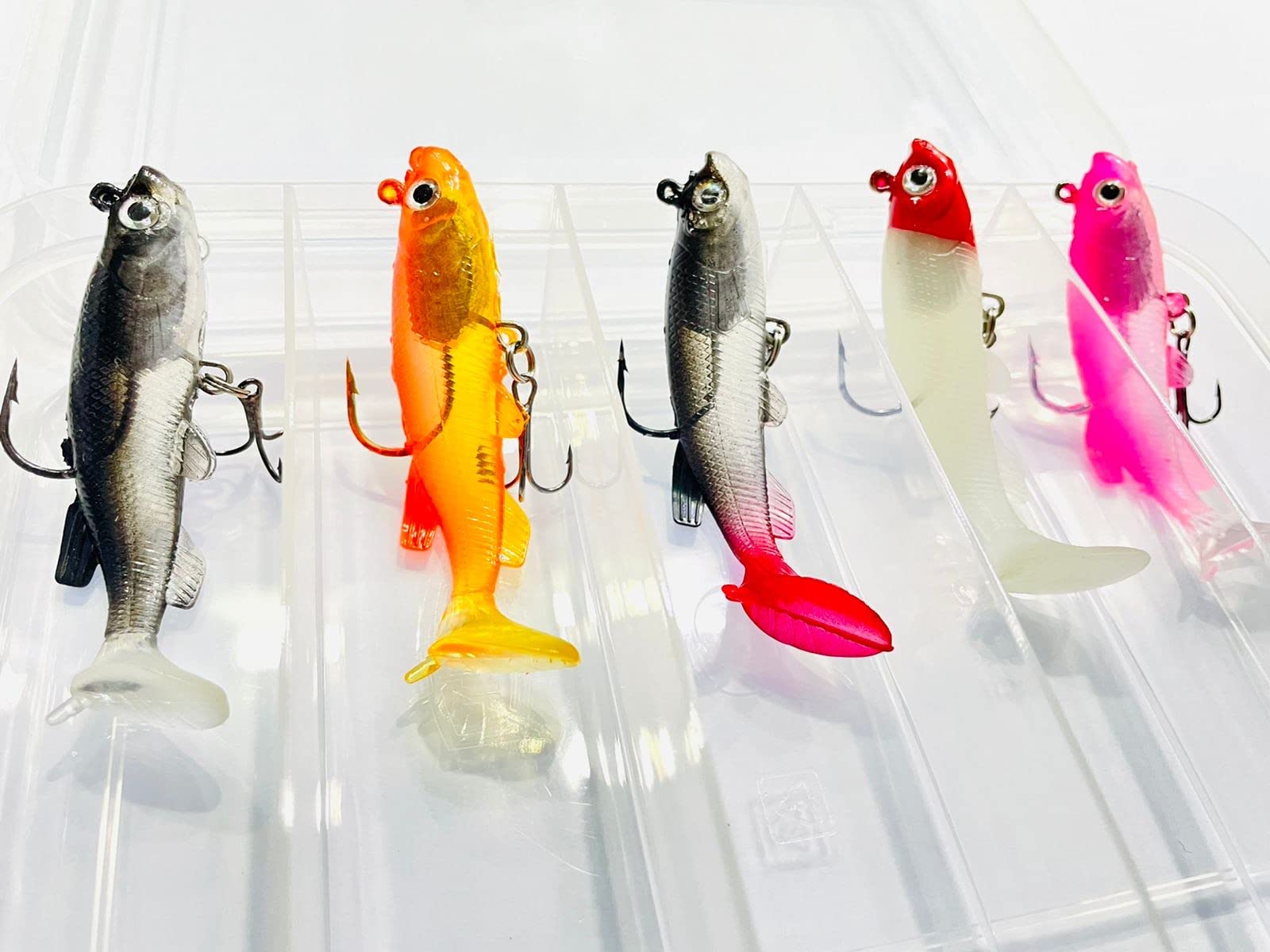 PiscatorZone Premium Fishing Lure Kit with Treble Hooks - 5 Piece Set Including Heavy Duty Storage Box