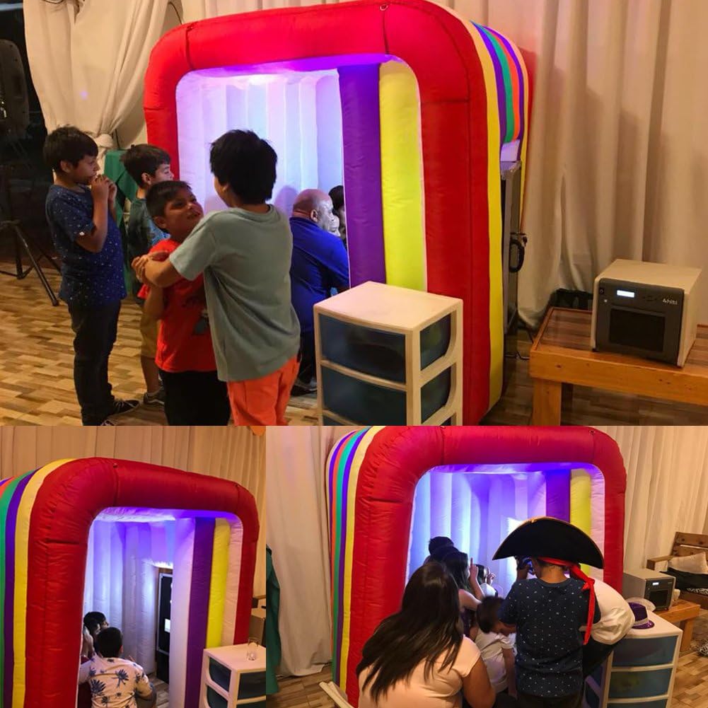 Sayok Inflatable Photo Booth Enclosure with Air Blower (63x63x63 inches) Portable Rainbow Photo Booth Backdrop for Wedding Parties