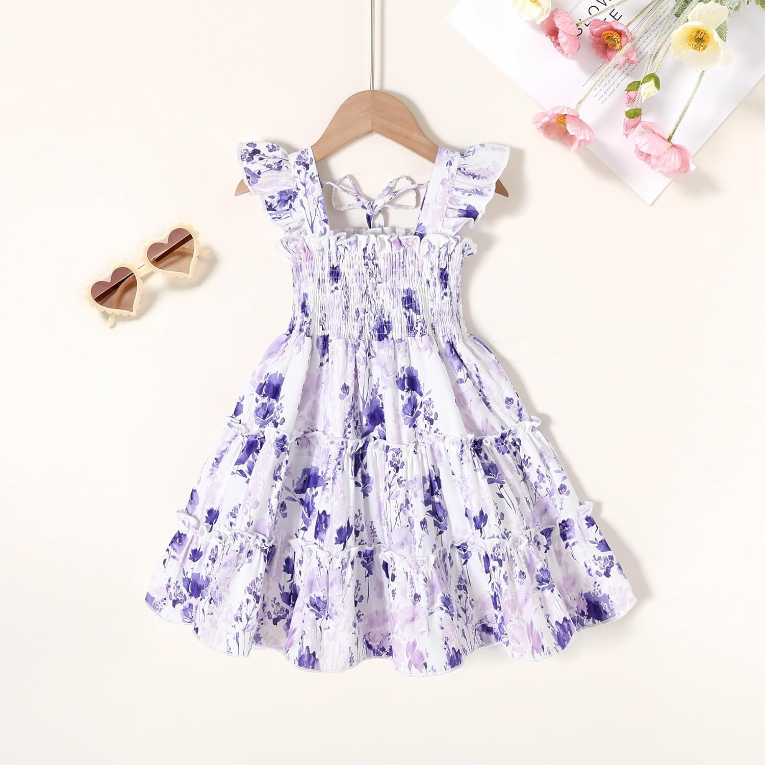 YOUNGER TREE Toddler Girl Dress Kids Sleeveless Ruffle Dresses for Girls Summer Outfits Beach Sundress - Image 3