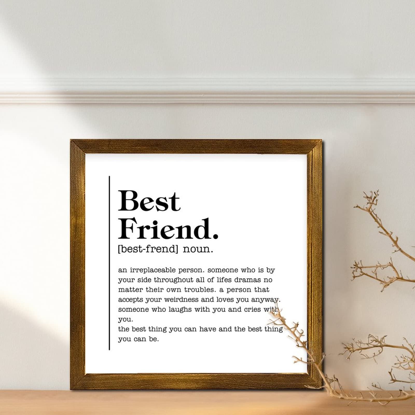 Amazon.com: Best Friend Noun Definition Typography Art Print Frame