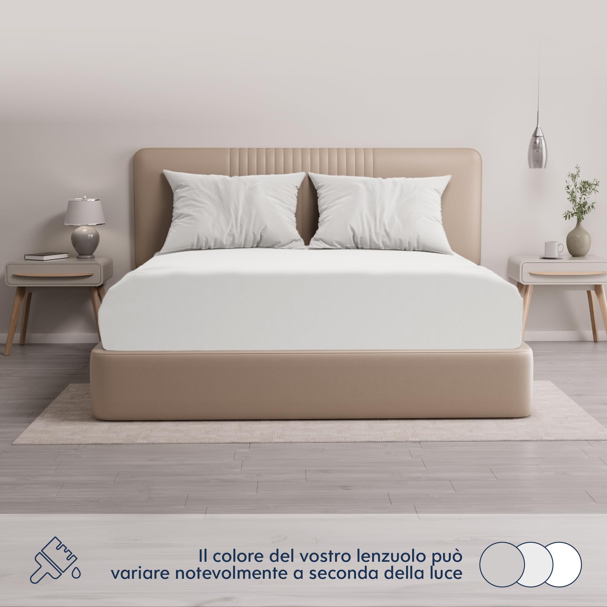 Dreamzie Lenzuolo con Angoli Singolo Cotone 180x200 cm - 200x200 cm, Altezza Materasso fino a 37 cm- Lenzuolo con Angoli Bianco - Certificato senza Prodotti Chimici (Oeko TEX)