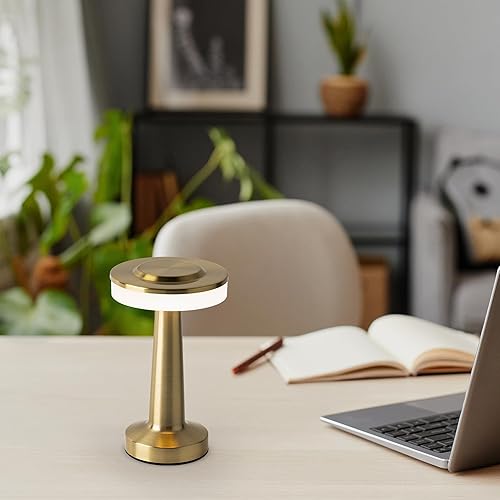 Miniatura 3 de Radiance - Lámpara de escritorio LED inalámbrica USB-C recargable, funciona con batería de 5200 mAh con 3 temperaturas de color 2700K-3000K-3500K y