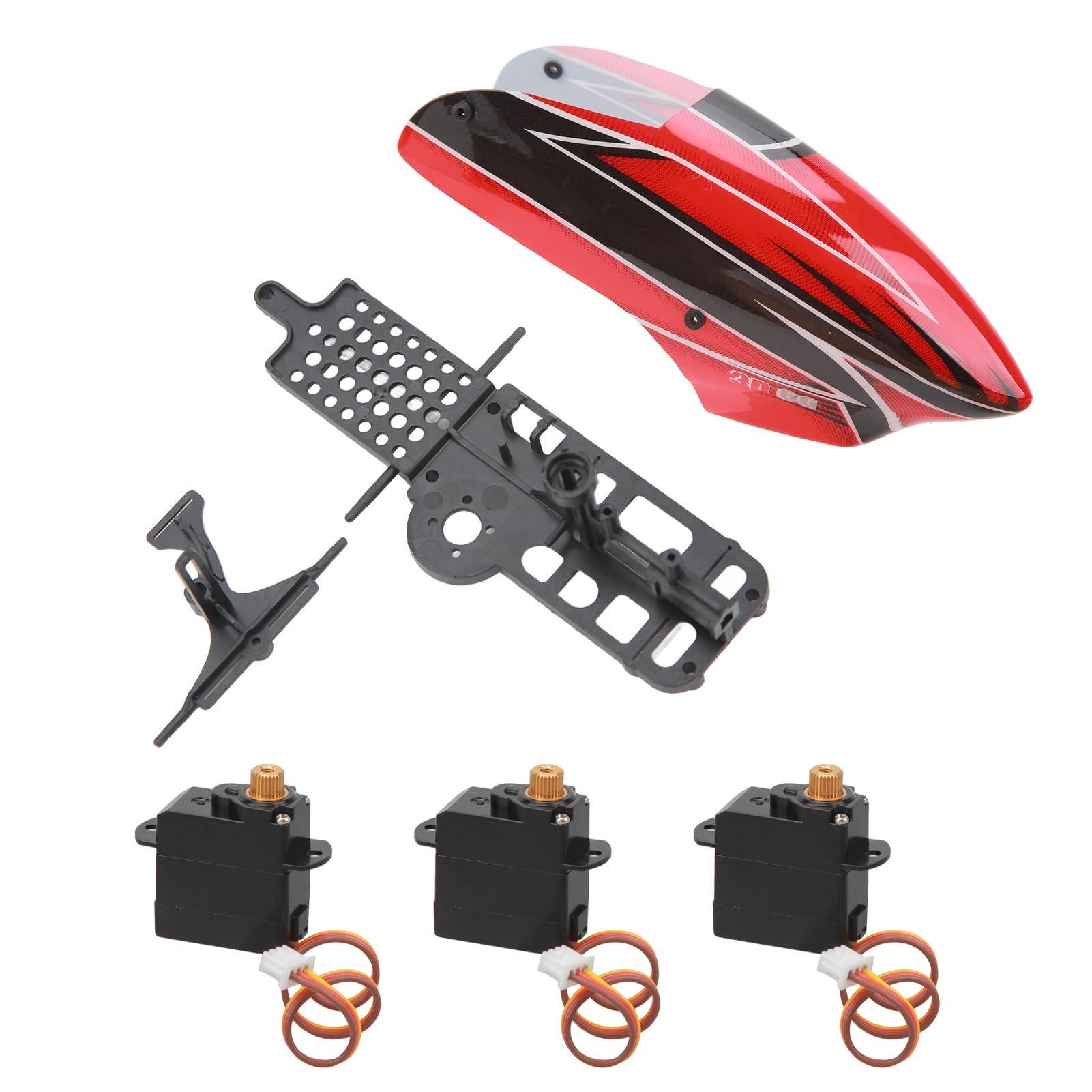 Aggiorna la Sostituzione del Servo Ingranaggio in Metallo con Accessori di Montaggio per Pezzi di Ricambio per Elicotteri XK K110 K110S RC, per Kit di Elicotteri RC XK