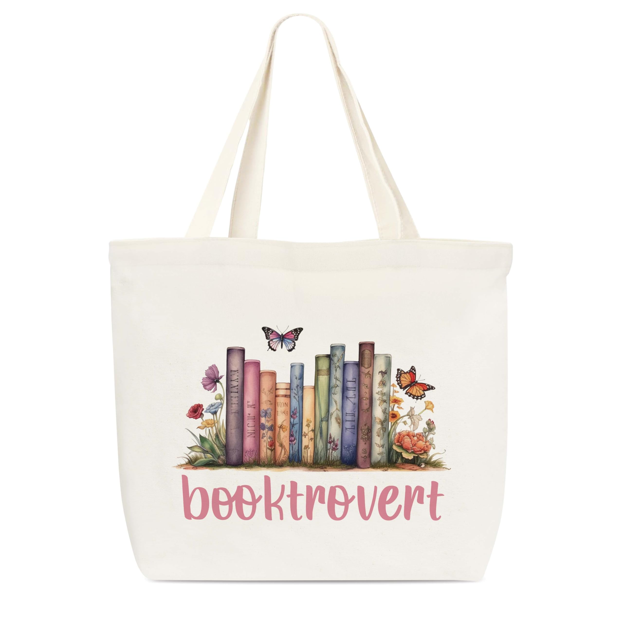 Canvas Tote Bag, Library Shoulder Bag For Reader Bookish Women Friend Bookworm