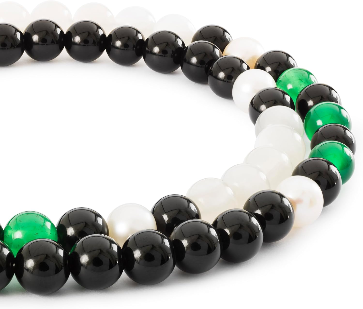 TROLLBEADS Dreams of Tranquility Necklace - Handcrafted Gemstone Necklace with Onyx, Moonstone, & Pearls | Authentic Brand Necklace | Gemstone | Walk the Journey Collection Design Group