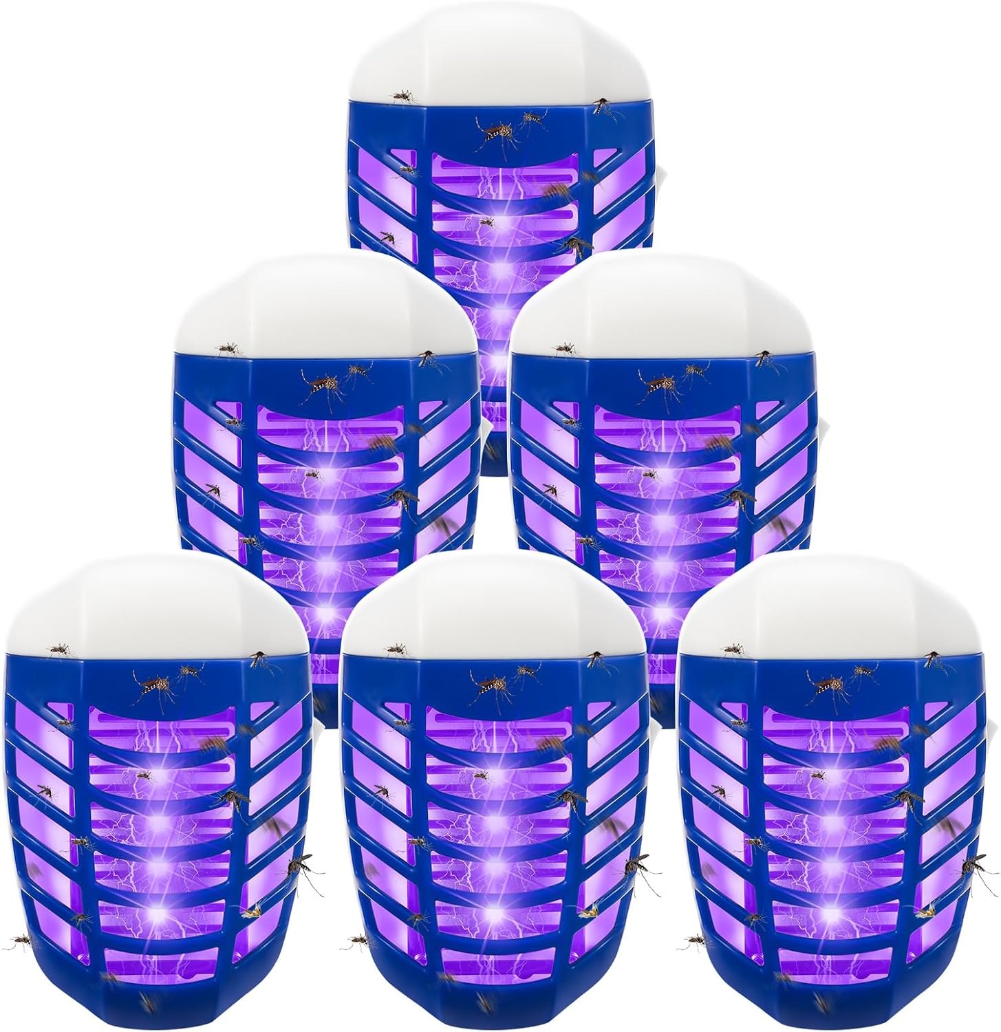 2026 Upgraded Bug Zapper Indoor Plug in Mosquito Zappers Electric Flying Insect Trap Electronic Mosquitoes Killer Fly Zappers with Led Light for Living Room Kitchen Bedroom Baby Room Office 6 Pack