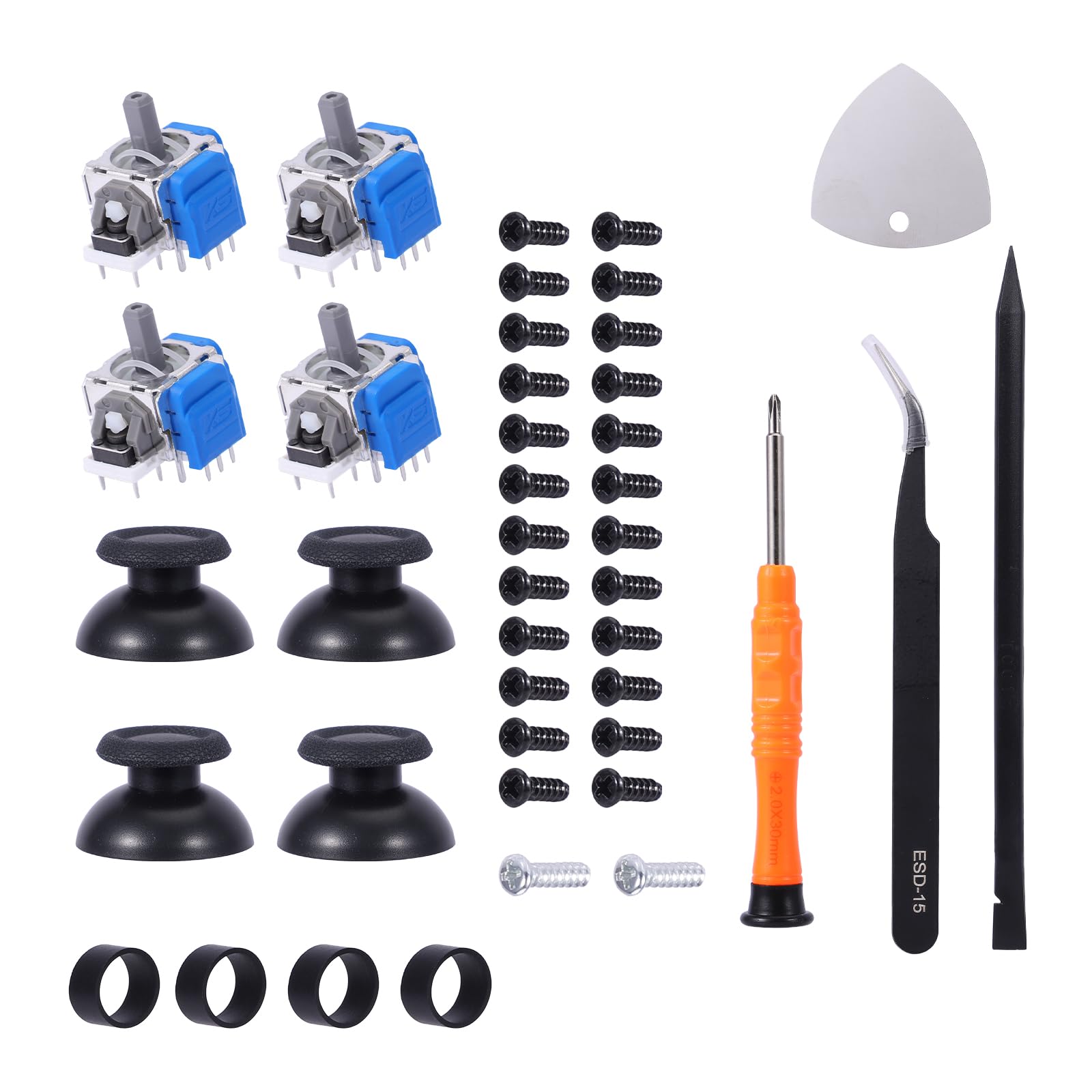 TMR Elektromagnetyczne Joystick, Kompatybilne z PlayStation 5 PS5, Bez Dryftu, Zestaw Naprawczy z Nasadkami 3D, Akcesoria Zamienne z Narzędziem Otwierającym