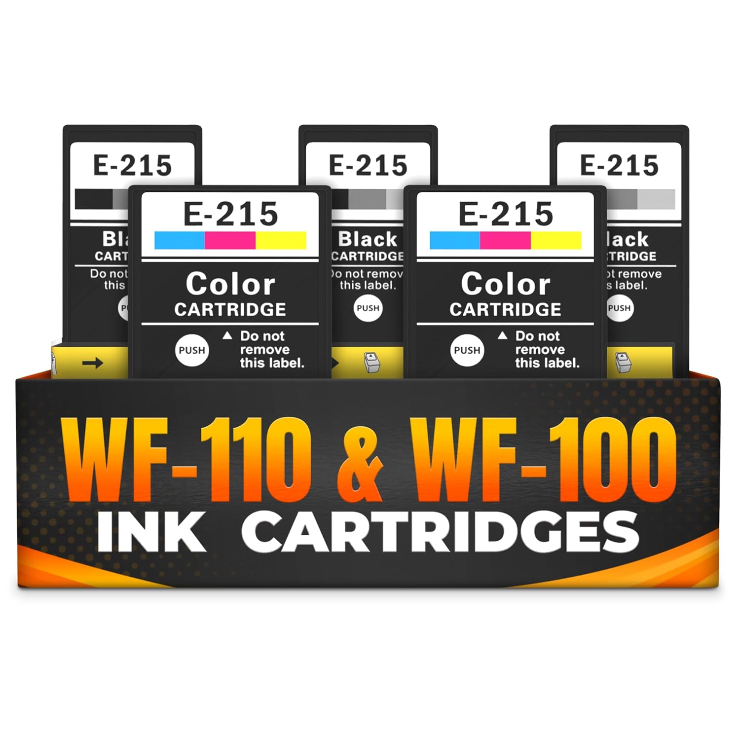 5-Pack Printer Ink Cartridges – 215 Ink Cartridges 3 Black and 2 Tri-Color | Easy-to-Install Inkjet Printer Cartridge Replacements | Sharp Text & Vivid Colors, Combo Pack for Home & Office Printing