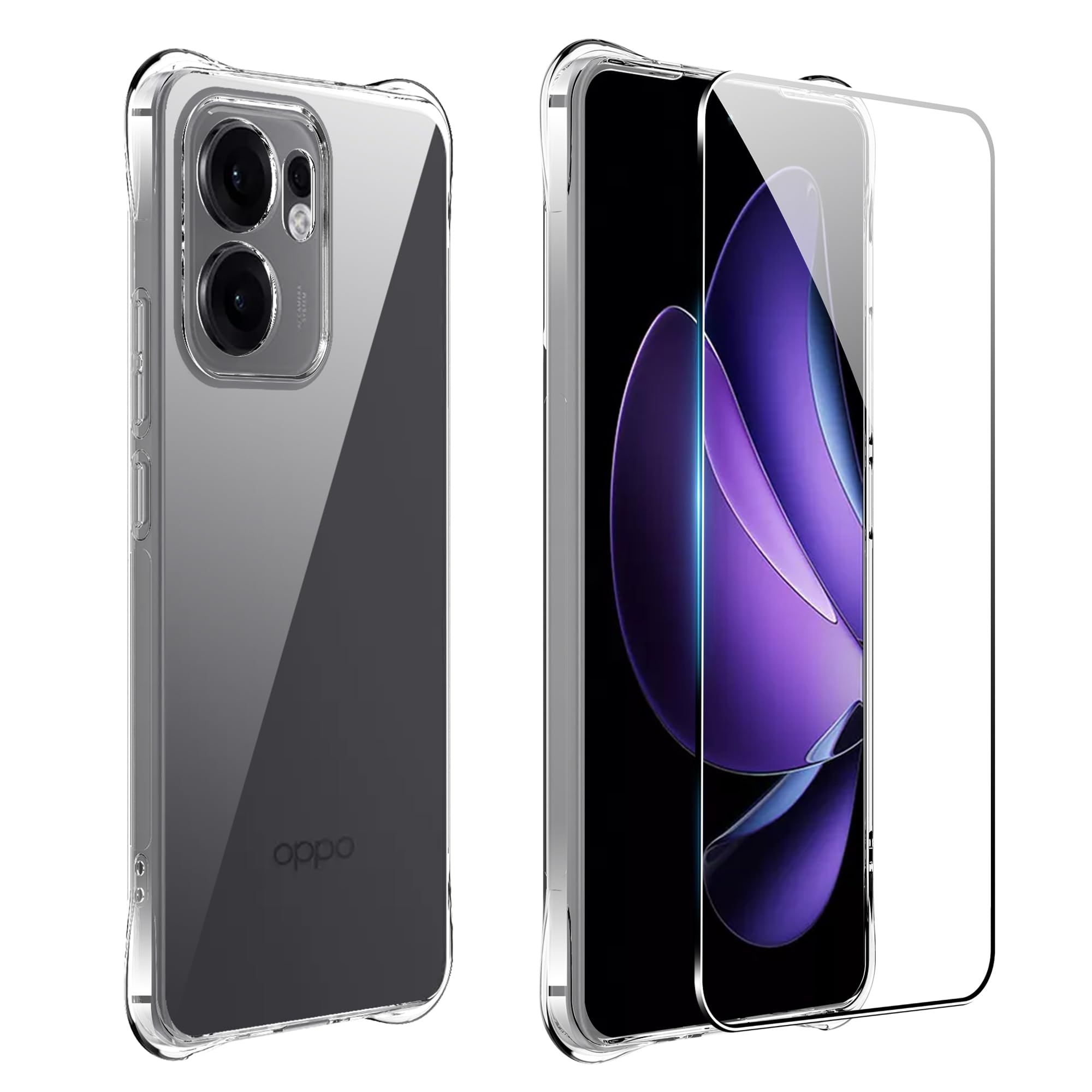 Custodia Magnetica 360° In Metallo E Vetro Temperato Per Oppo Find X3 Lite/Reno 5 5G - Rosso