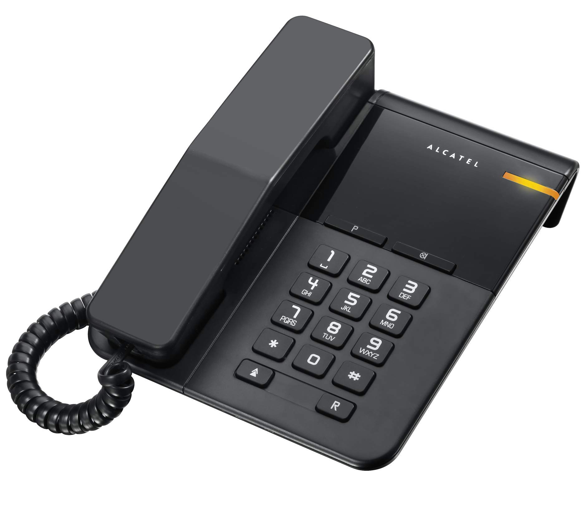 T22 Black corded landline phone with flashing visual ringer indicator