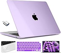 Vista 25 de TWOLSKOO Compatible con funda para MacBook Air M4 de 15 pulgadas versión 2025-2023 M4 A3241 M3 A3114 M2 A2941, carcasa rígida de plástico