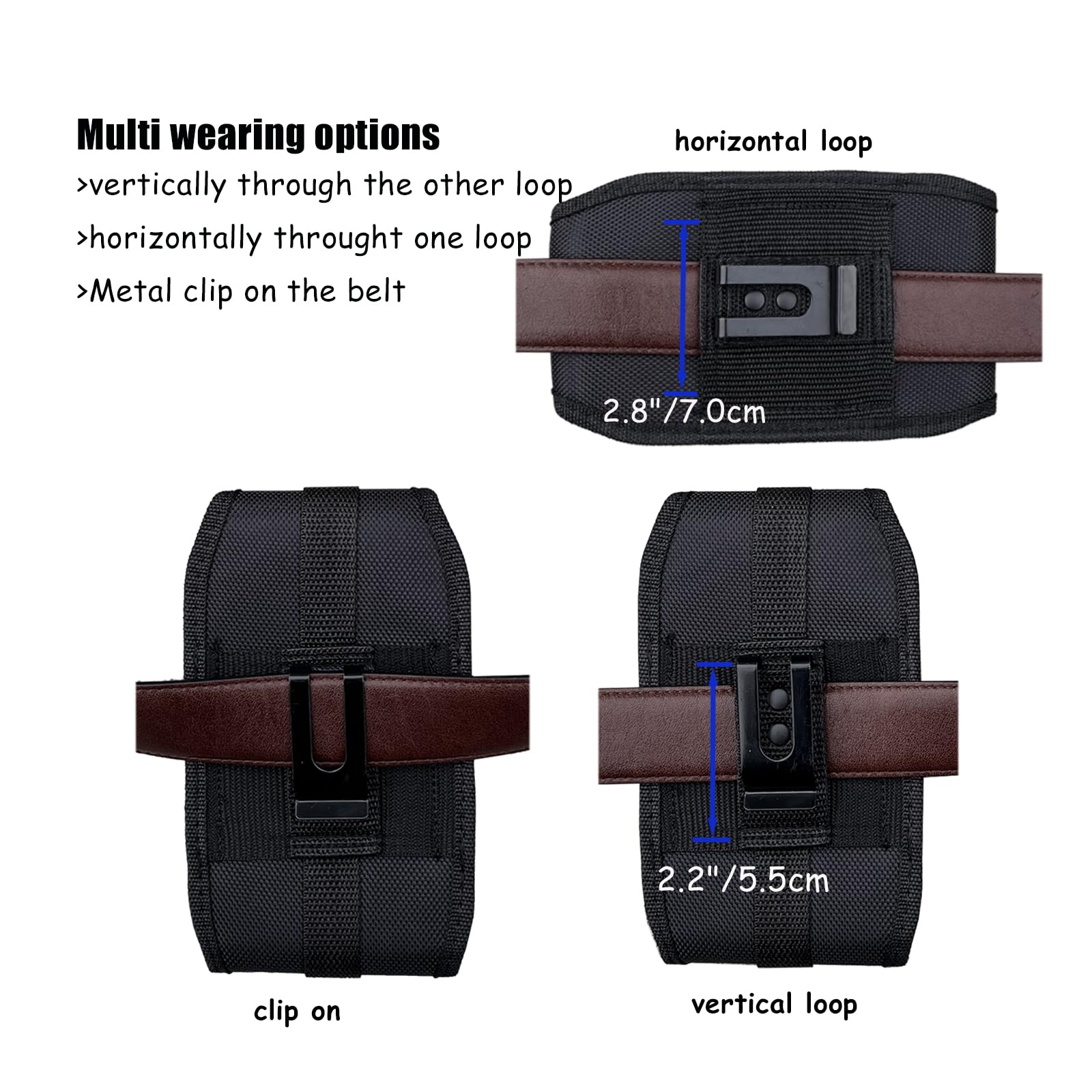 Étui Téléphone Cuir Avec Clip Ceinture - Pochette Taille IPhone 15 14 Pro Max Samsung S24 S23 Ultra 6.8" (M à XXXL) - Sacoche Monsieur