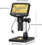 Digital Microscope 4.3" 1000X for Coins and Numismatics, LCD Magnifier with Anti-Glare Side Lights, 1080P USB Camera for Computer (Win/Mac), Rechargeable Battery