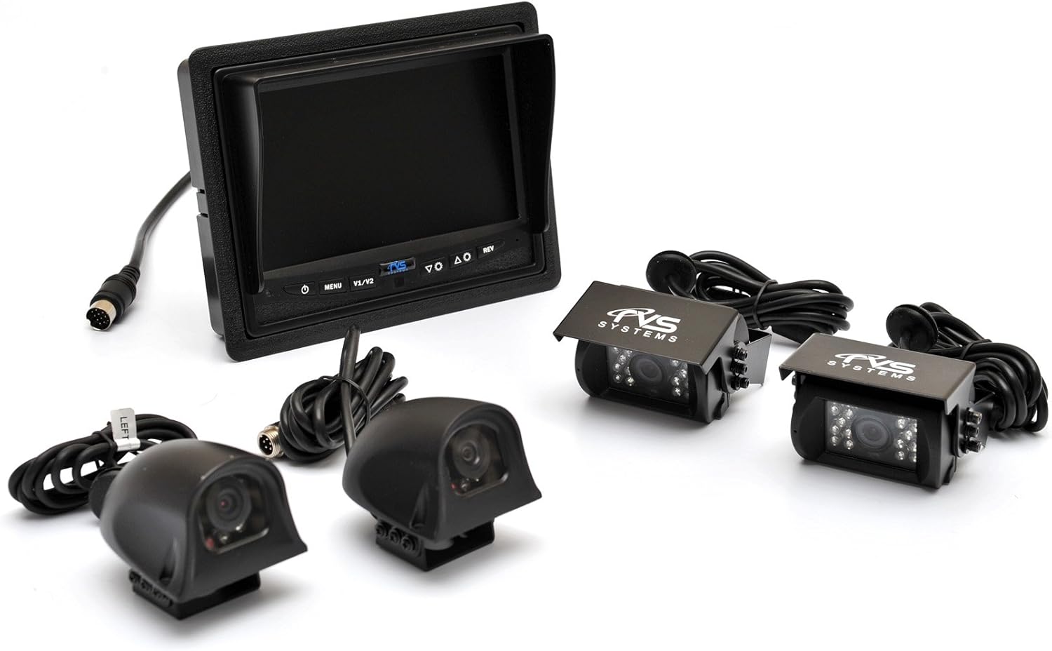 Backup Camera System - 4 Camera Setup with Quad View Display (RVS-062710) by Rear View Safety