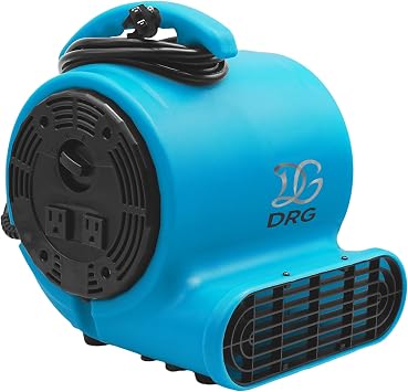 dreamdragon Air Mover Blower Fan 200W 1/4hp 1000CFM 3 Speed Floor Fan Carpet Dryer Utility Room Blower for Fast Drying, Cooling & Air Circulation
