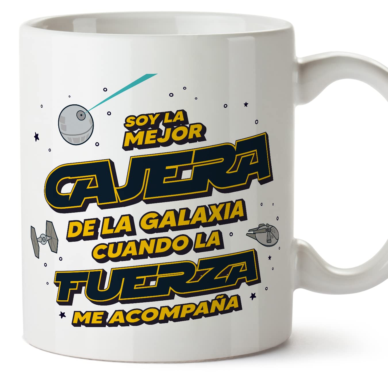 MUGFFINS Tazas para JEFE hombre - En Español - Mejor de la Galaxia Cuando Fuerza me Acompaña - 11 oz / 330 ml - Regalo original y divertido — view 288