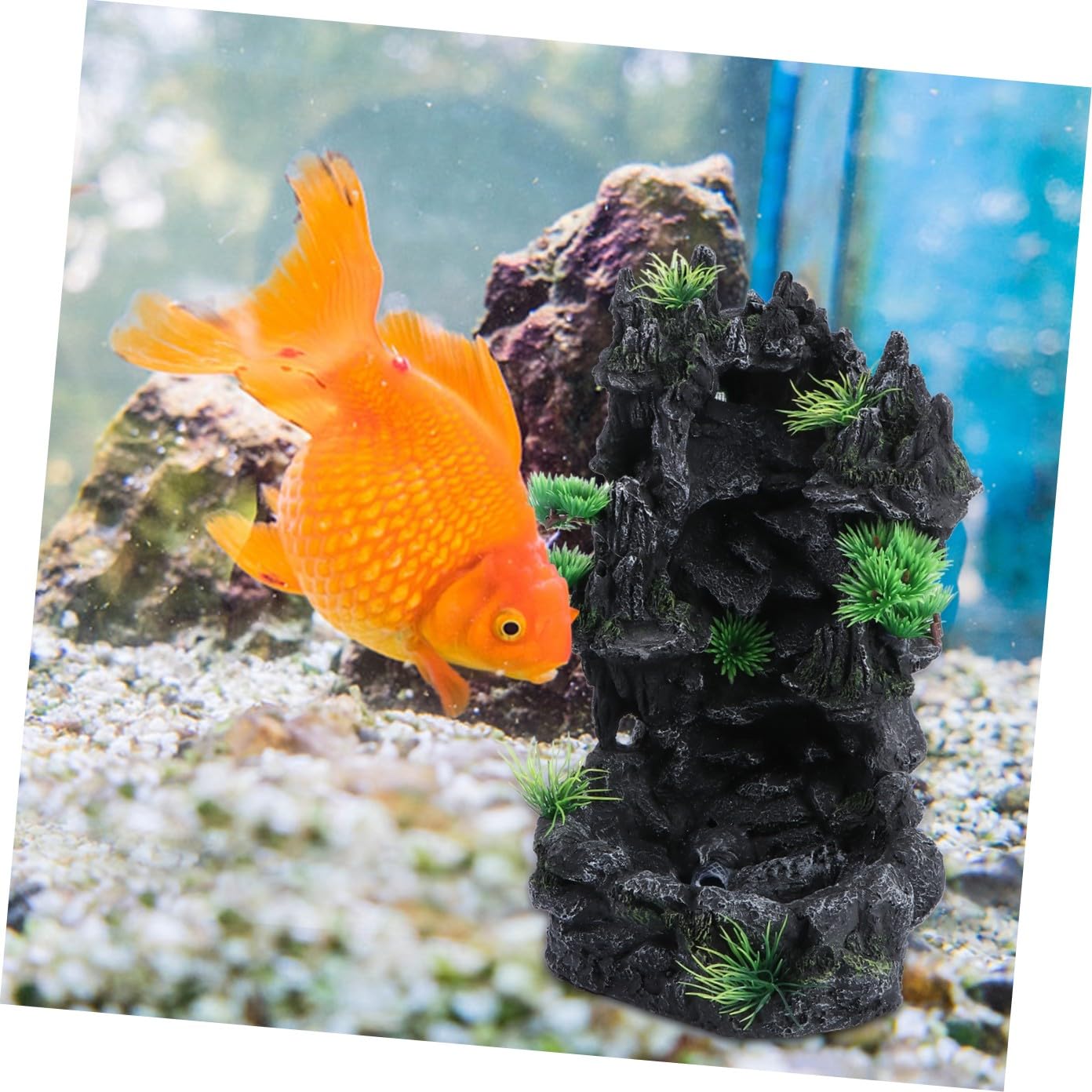 Happyyami 1stück Kreative Aquarium Dekoration Mit Wasserfall-Effekt Resin Rockery Für Fischbehälter Langlebig Und Pflegeleicht Für Wohnräume Und Badezimmer