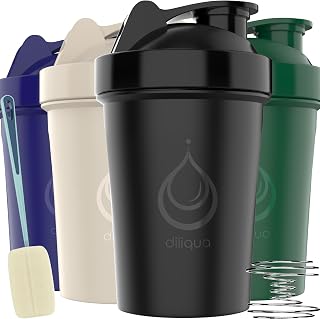 -4 PACK- 20 oz Shaker Bottles for Protein Mixes | BPA-Free & Dishwasher Safe | 4 small protein shaker bottle | Shaker Cups for protein shakes | Blender Shaker Bottle Pack