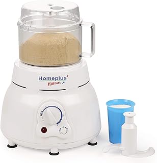 Home Plus Magic 400W Atta Kneader & Food Processor | 4-in-1 Dough Maker, Vegetable Chopper, Citrus Juicer & Blender | Easy Cleaning, Compact Design for Home Kitchen (White)
