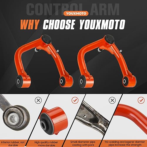 Miniatura 3 de Brazos de control superiores delanteros de suspensión de elevación de 2-4 pulgadas con rótula para Toyota Tundra 2007-2023, para Sequoia 2008-2023