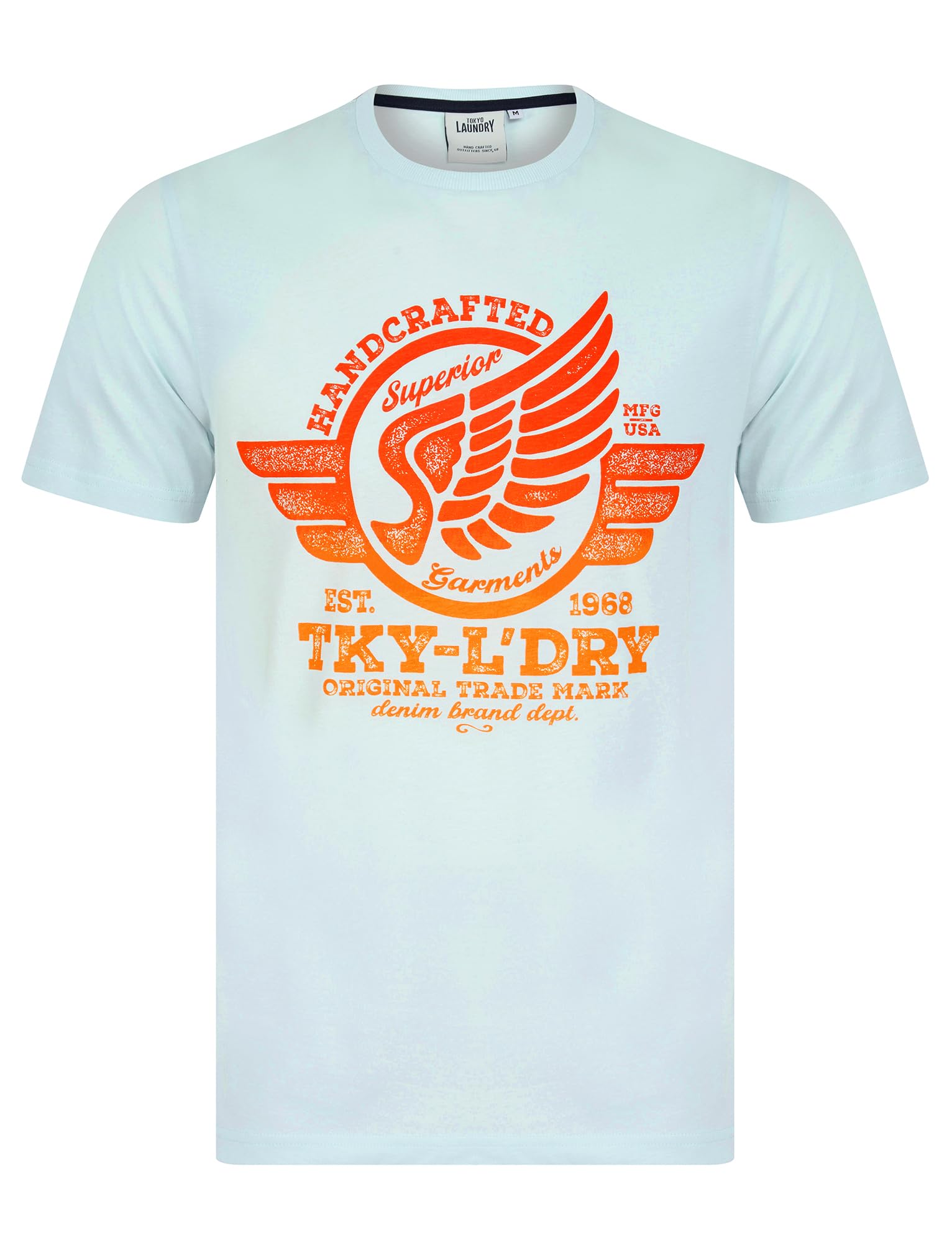 Tokyo Laundry Men's Vintage Graphic Print Motif Cotton Jersey Crew Neck T-Shirt