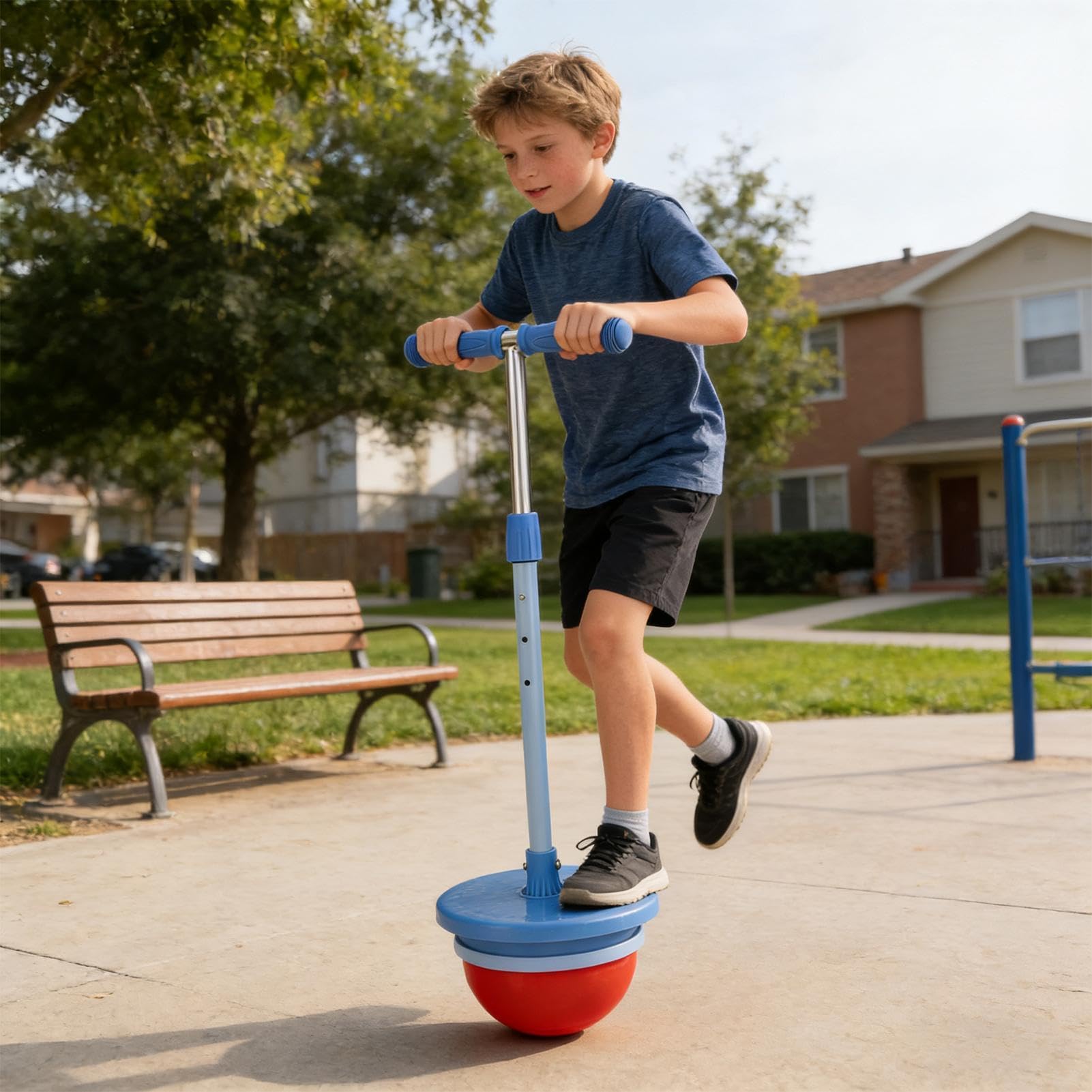 Hüpfball Für Kinder Balance Spielzeug Stab Mit Griff | Verstellbarer Ball Für Outdoor Spiel Als Geschenk Für Weihnachten Und Geburtstag Für Teenager Und Mädchen Für Aktivitäten Im