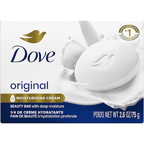 Dove Beauty Bar Soap Original, Pack of 36 for Soft, Smooth Skin, with 1/4 Moisturizing Cream 2.6 oz