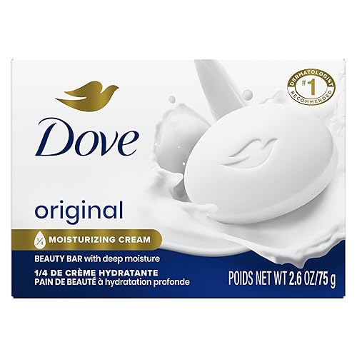 Dove Jabón en barra de belleza original, paquete de 36 para piel suave y lisa, con 1/4 crema hidratante 2.6 oz