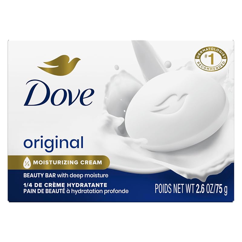 Sabonete em barra Dove Beauty Bar Original com 1/4 de creme hidratante — Pacote com 36 unidades de 74 g