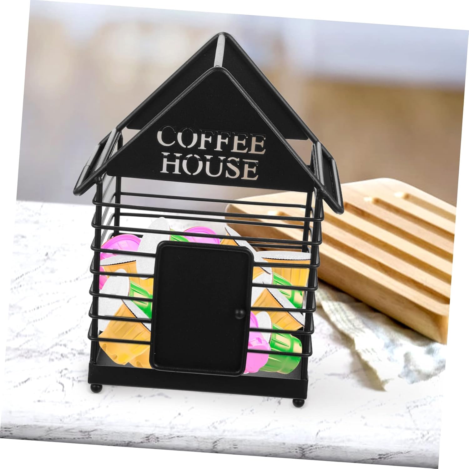 Creative Iron Art Storage Holder House Shape Rack for Coffee Capsules Eggs and Sundries Sturdy and Stylish Organizer for Spaces
