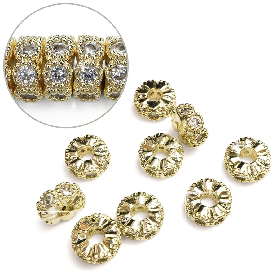 Amazon.co.jp: ロンデル 錆びない 6mm ゴールド 金 10個入り 平