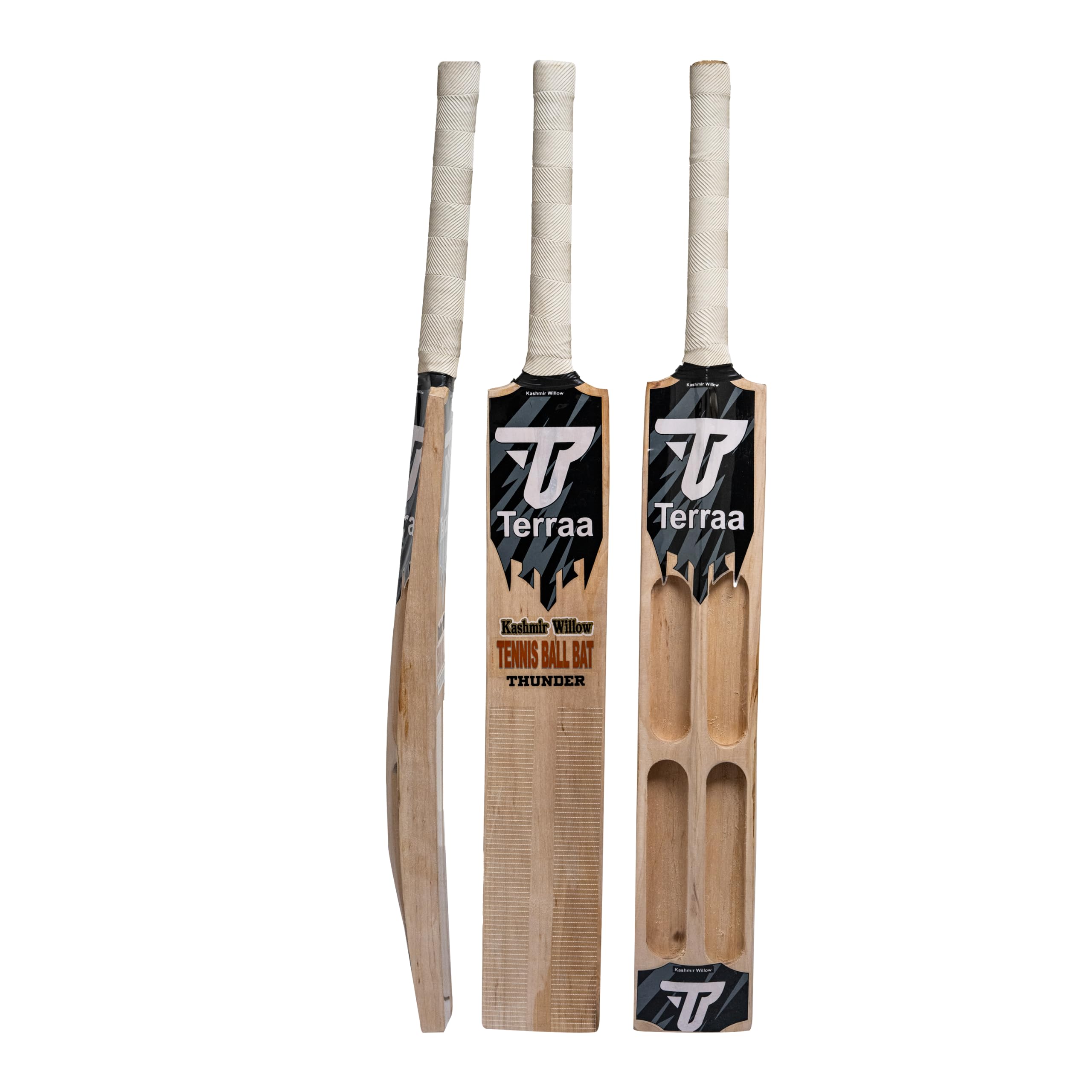 Kashmir Willow Thunder Power Edition Tennis Ball Cricket Bat Heavy Profile Bat with Massive Sweet Spot Anti Vibration Cane Handle, Gloss Finish Full Size Bat for Hard Tennis Ball & Tournaments-image-24