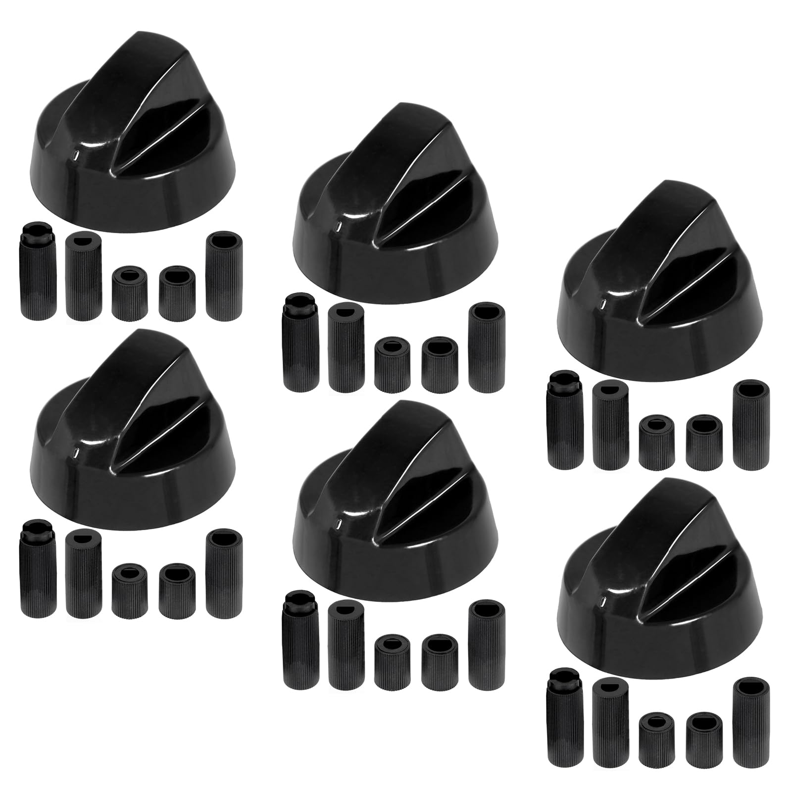 Spares2go Black Control Switch Knob For Ignis & Whirlpool Oven Cooker/Hobs (, Pack Of 6)
