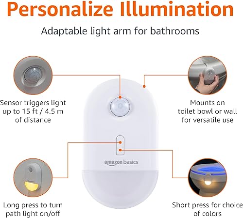 Vista 21 de Yaxa Basics Barra de luz LED USB/funciona con pilas, sensor de movimiento giratorio, luces adhesivas, 250 lúmenes, 12 pulgadas, iluminación debajo