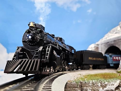 Miniatura 4 de Lionel El Polar Express Battery O Gauge - Juego de tren de juguete con control remoto, locomotora, vagones de tren y pista con sonidos auténticos de
